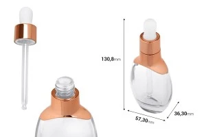 Μπουκαλάκι 40 ml γυάλινο με σταγονόμετρο, αποστραγγιστήρα και καπάκι-2