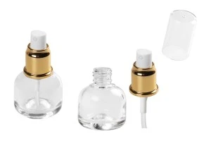 Μπουκαλάκι 30 ml γυάλινο με σπρέι και διάφανο καπάκι-2