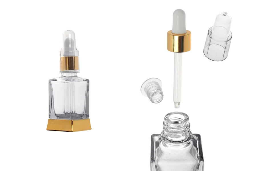 30ml Glasflasche mit Tropfer, Abtropffläche und transparentem Deckel 30ml Glasflasche mit Tropfer, Abtropffläche und transparentem Deckel-produktbild