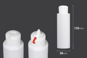 Bouteille de 100 ml en plastique (PP24/410) avec bouchon d'écoulement - 12 pcs-2