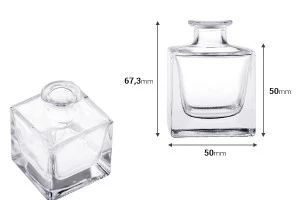 Μπουκαλάκι γυάλινο 60 ml τετράγωνο Φ 15.5 για ποτά-2