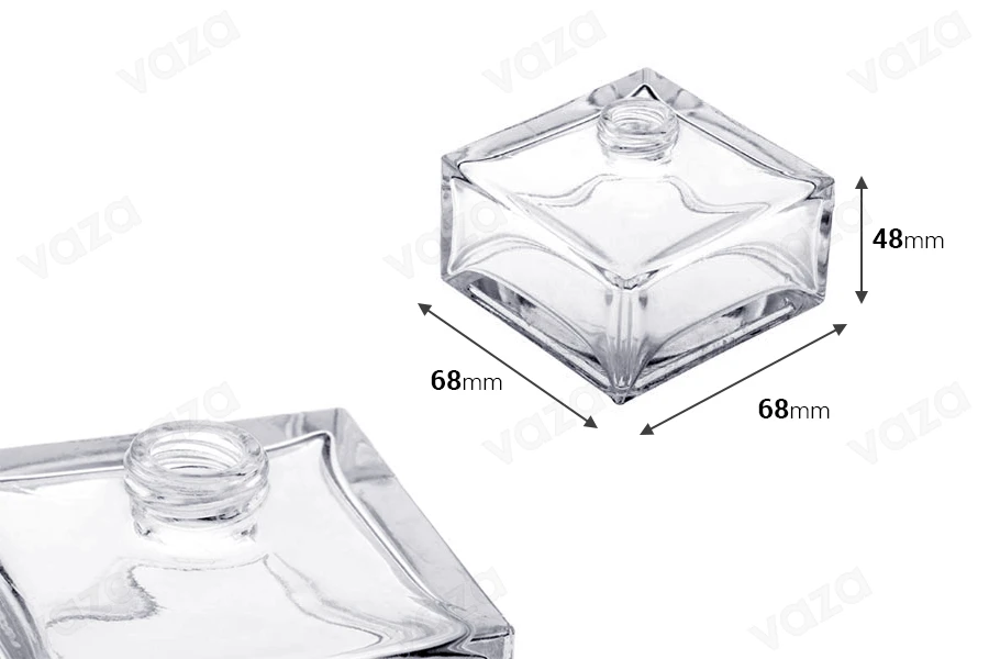 Square 70ml glass diffuser bottle Square 70ml glass diffuser bottle-image_dimensions
