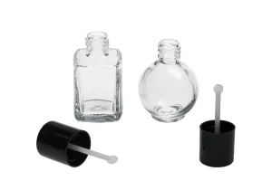 Flacon en verre de 30 ml et bouchon noir (PP18) en plastique avec spatule pour usage cosmétique-1