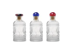 Bouteille en verre de 200 ml avec des motifs en relief-5