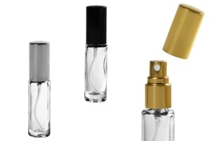 Μπουκαλάκι 6 ml γυάλινο με σπρέι και καπάκι σε διάφορα χρώματα-1