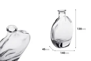 Bouteille de 200 ml en verre de forme ovale-2