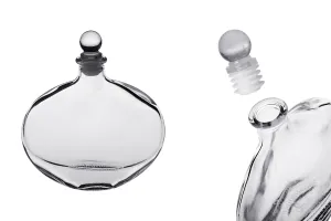 Bouteille de 200 ml en verre de forme ovale-3