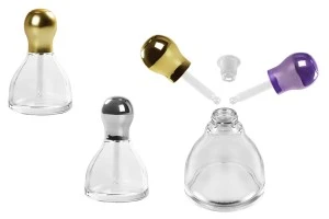 Bottiglietta in  vetro da 50 ml con contagocce, gocciolatoio e tappo speciale.-1