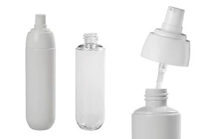 100ml PET bottle with white cream pump and transparent cap-6