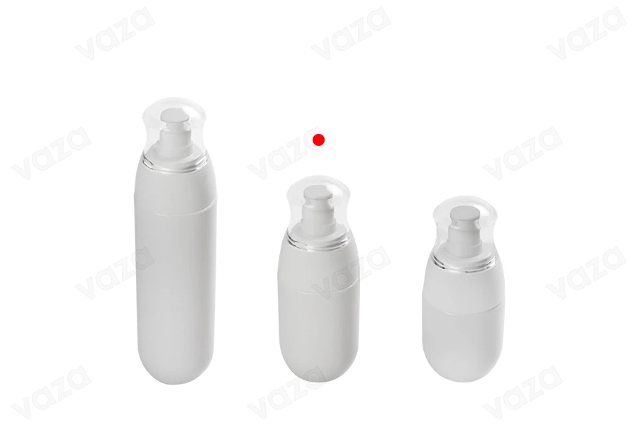 Μπουκαλάκι PET 50 ml με λευκή αντλία και διάφανο καπάκι-εικόνα_σύνθεση