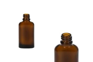 30ml oval shaped amber glass bottle for essential oils with PP18 finish-1