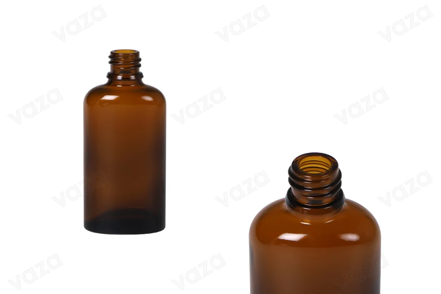 Μπουκαλάκι 50 ml για αιθέρια έλαια γυάλινο, οβάλ σε καραμελέ χρώμα (PP18)-εικόνα_προϊοντική