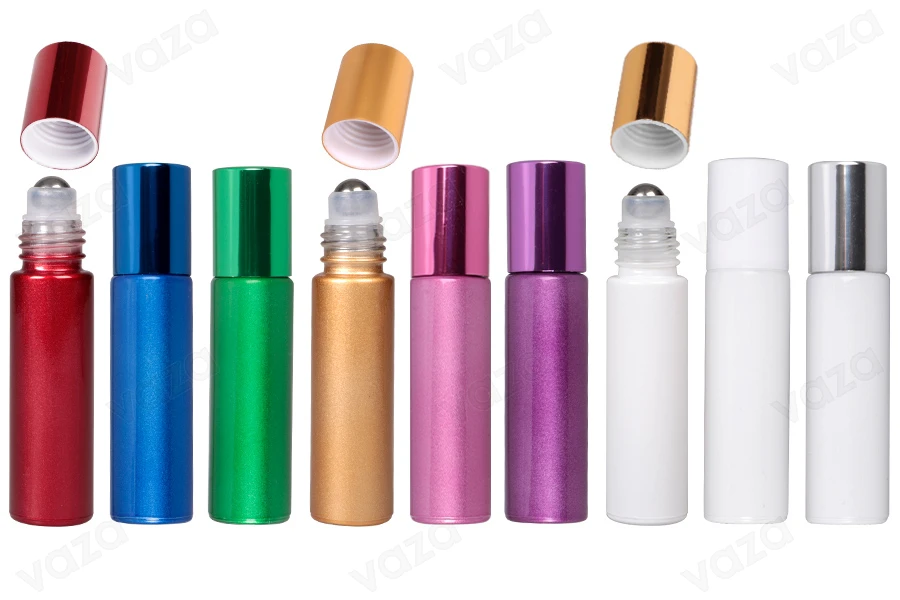 Γυάλινο μπουκαλάκι rollon 10 ml με μεταλλική μπίλια σε διάφορα χρώματα Γυάλινο μπουκαλάκι rollon 10 ml με μεταλλική μπίλια σε διάφορα χρώματα-εικόνα_προϊοντική