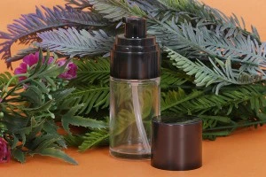 Φιάλη 30ml γυάλινη με μαύρη αντλία κρέμας και καπάκι (PP18)-3