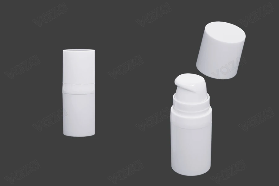 Flacon plastique airless pour crème de 5 ml en couleur blanche Flacon plastique airless pour crème de 5 ml en couleur blanche-photo_produit