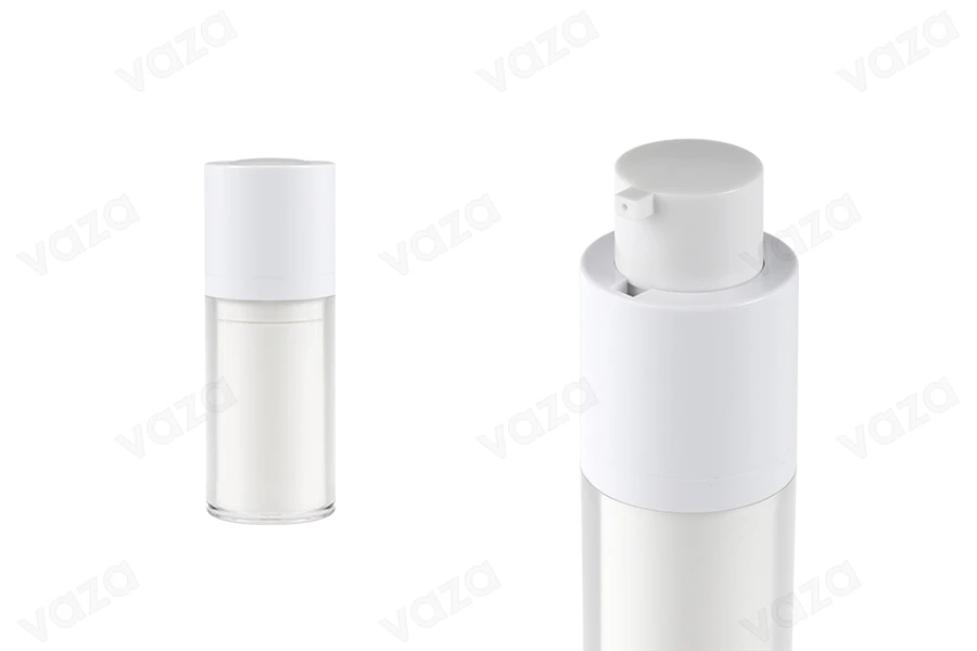 Bottiglia airless da 15 ml per crema in plastica con custodia esterna in acrilico Bottiglia airless da 15 ml per crema in plastica con custodia esterna in acrilico-εικόνα_προϊοντική