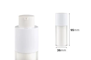 Bottiglia airless da 15 ml per crema in plastica con custodia esterna in acrilico-2