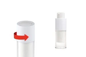 Bottiglia airless da 15 ml per crema in plastica con custodia esterna in acrilico-3