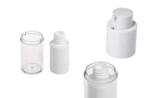Bottiglia airless da 15 ml per crema in plastica con custodia esterna in acrilico-6
