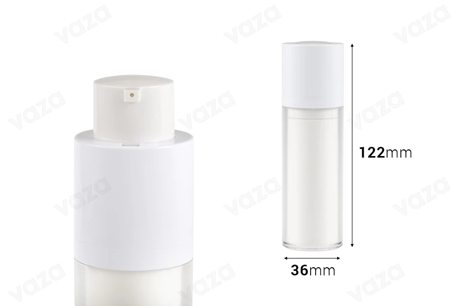 Bottiglia airless da 30 ml per crema in plastica con custodia esterna in acrilico-dimensioni_immagine