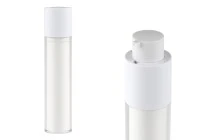 Bottiglia airless da 50 ml per crema in plastica con custodia esterna in acrilico Bottiglia airless da 50 ml per crema in plastica con custodia esterna in acrilico