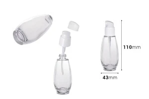 Μπουκάλι 50 ml γυάλινο με πλαστική αντλία (PP18)-2