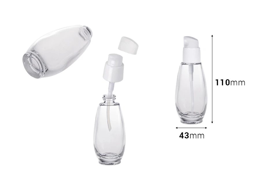 Μπουκάλι 50 ml γυάλινο με πλαστική αντλία (PP18) Μπουκάλι 50 ml γυάλινο με πλαστική αντλία (PP18)
