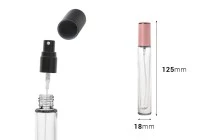 Μπουκαλάκι 10 ml γυάλινο σε στρογγυλό σχήμα με καπάκι και σπρέι αλουμινίου