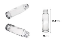 Flacon en verre cylindrique 10 ml PP16 de couleur transparente