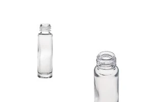 Μπουκαλάκι γυάλινο κυλινδρικό 10 ml  PP16 σε διάφανο χρώμα