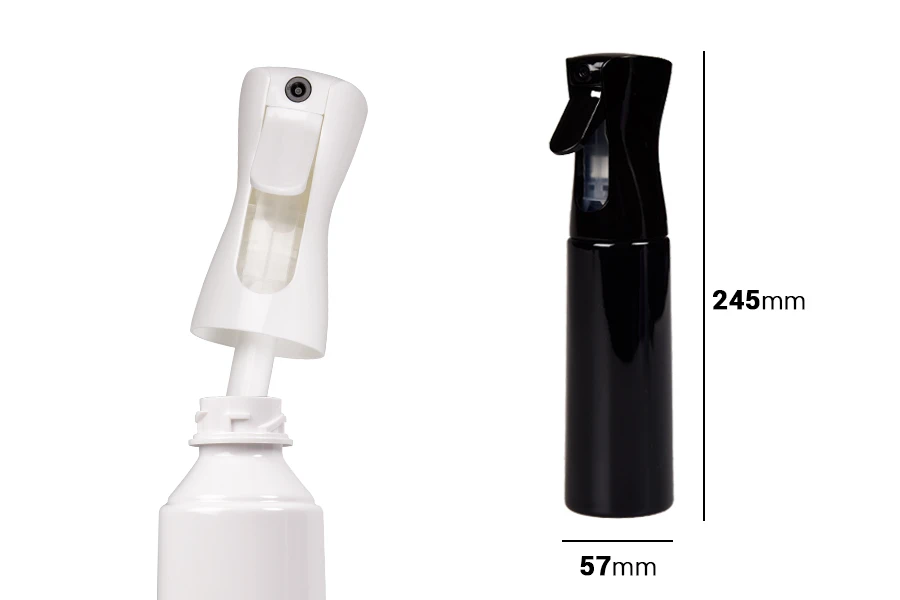 Bouteille de pulvérisation de 300 ml, en plastique et rechargeable en différentes couleurs