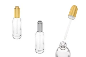 Flacon en verre de 15 ml avec compte-gouttes et bouchon avec bouton-1