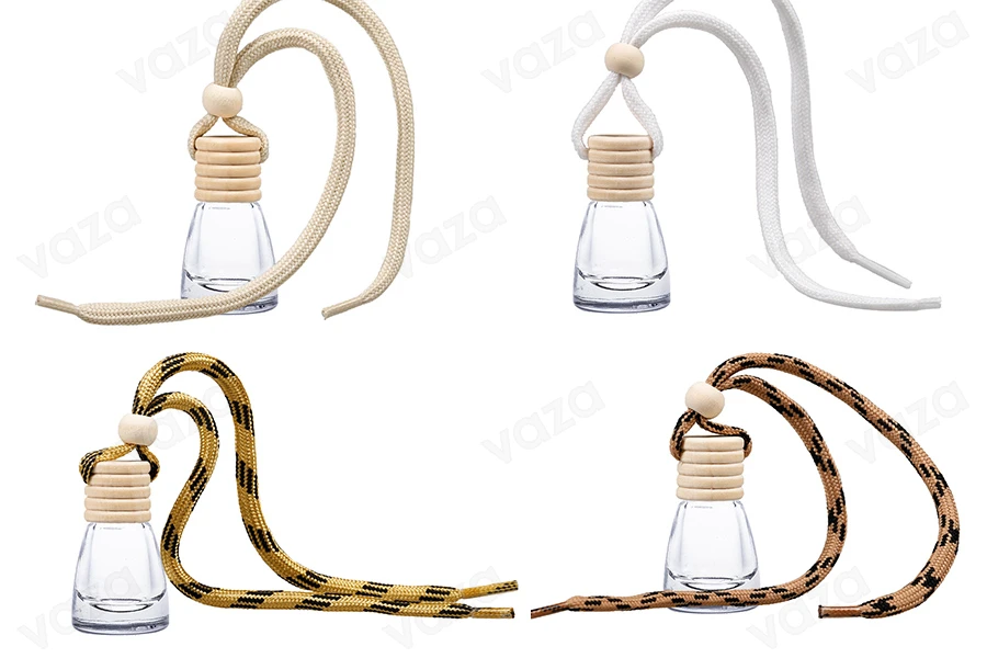 Auto Parfümflasche 4 ml konisch mit Holzdeckel und Deckel - in 25 Stk-εικόνα_σύνθεση