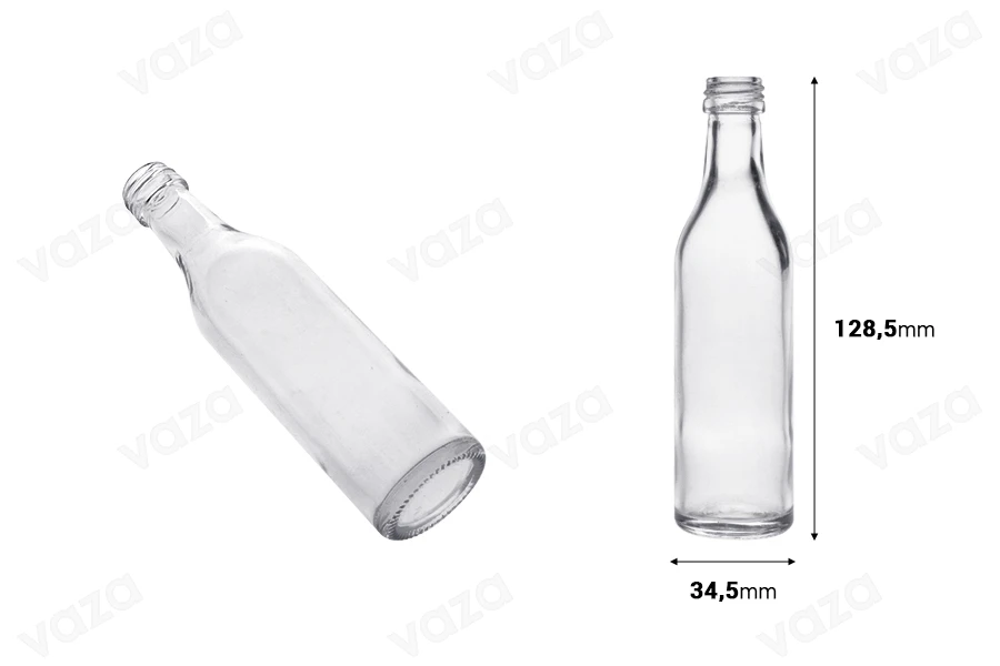 Γυάλινο μπουκαλάκι μινιατούρα 50ml (PP 18)-εικόνα_διαστάσεις