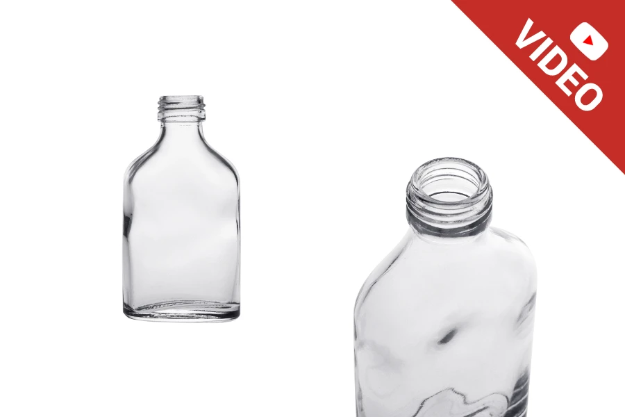 Flasche 100 ml flach PP 28 Flasche 100 ml flach PP 28