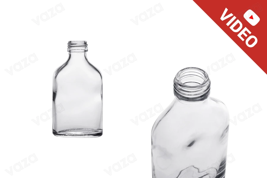 Bouteille de 100 ml en verre de forme plate - flacon-photo_produit
