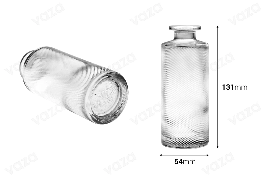 Shishe dekorative transparente prej qelqi 150 ml për aromatizues ambienti. -imazh_dimensione