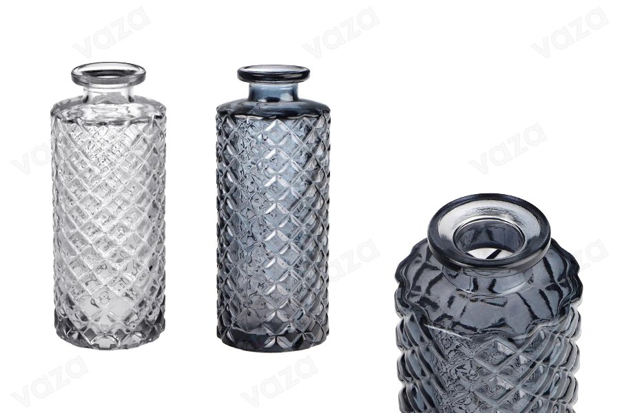 Bottiglia decorativa in vetro goffrato da 150 ml per diffusore a bastoncini-immagine_prodotto