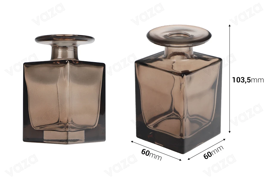Flacon en verre 150 ml de couleur ambre pour diffuseur à roseaux-photo_dimensions
