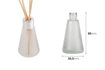 Μπουκαλάκι γυάλινο αμμοβολής 50 ml σε κωνικό σχήμα κατάλληλο για αρωματικό χώρου Μπουκαλάκι γυάλινο αμμοβολής 50 ml σε κωνικό σχήμα κατάλληλο για αρωματικό χώρου