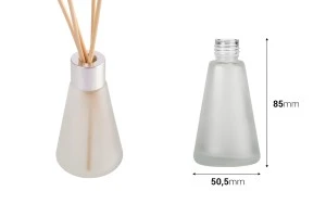 Μπουκαλάκι γυάλινο αμμοβολής 50 ml σε κωνικό σχήμα κατάλληλο για αρωματικό χώρου-2
