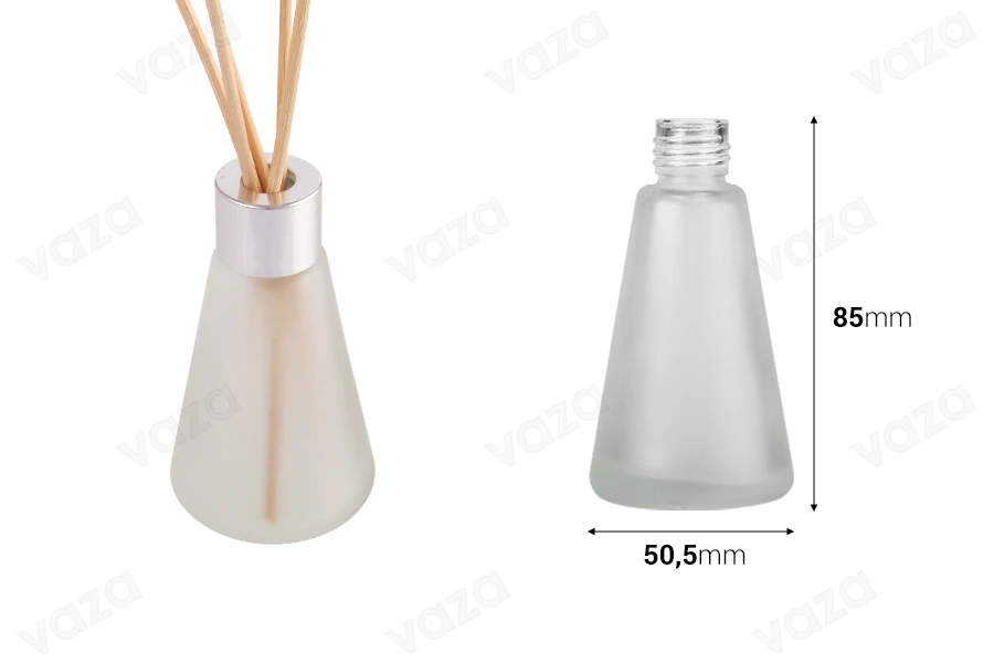 Mattflasche 50 ml in konischer Form, geeignet für Lufterfrischer-bildabmessungen