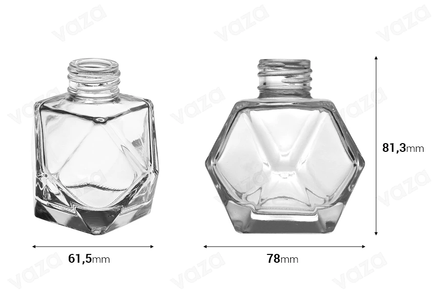 Glass bottle 100 ml for air freshener in diamond shape-image_dimensions