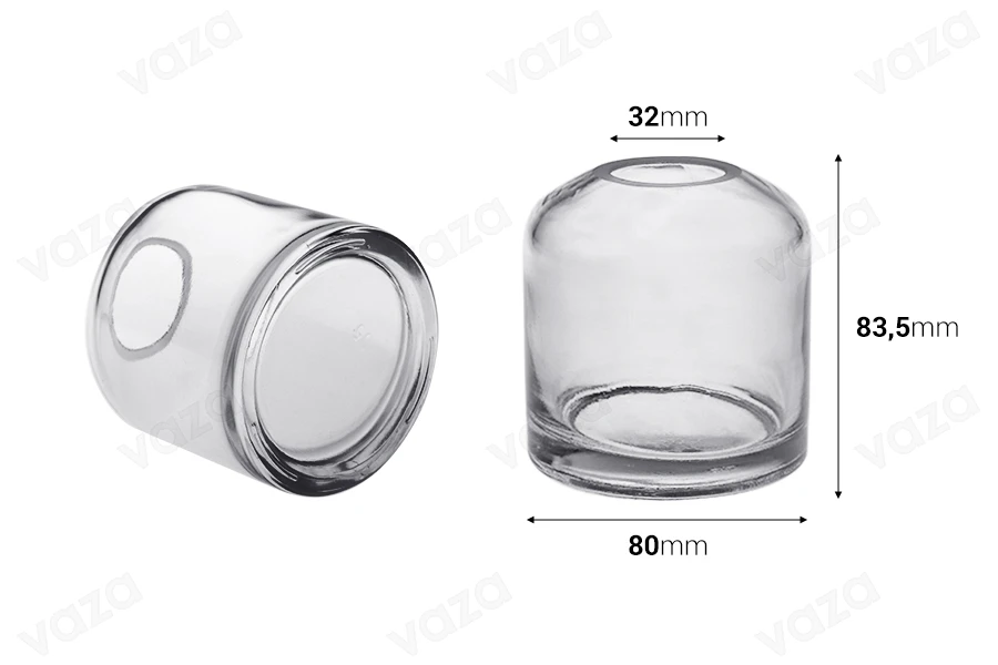 Vaso decorativo in vetro da 250 ml per diffusore a bastoncini o fiori-εικόνα_διαστάσεις