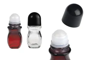 Glass bottle roll on 30 ml with black plastic cap - 6 pcs-1