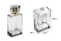 Flacon de parfum en verre 100 ml (PP 15) de forme rectangulaire avec col 15/400 Flacon de parfum en verre 100 ml (PP 15) de forme rectangulaire avec col 15/400