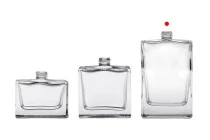 Flacon de parfum en verre 100 ml (PP 15) de forme rectangulaire avec col 15/400 Flacon de parfum en verre 100 ml (PP 15) de forme rectangulaire avec col 15/400
