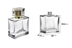 50 ml rechteckige Parfümflasche aus Glas mit Hals 15/400-2