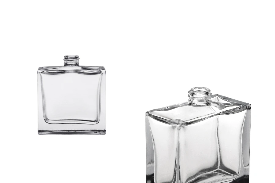 Flacon de parfum rectangulaire en verre avec col 50 ml 15/400 Flacon de parfum rectangulaire en verre avec col 50 ml 15/400