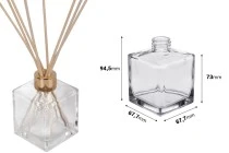 Bottiglia di vetro quadrata da 200 ml PP28 – adatta anche per diffusore ambiente